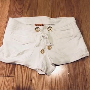 Tory Burch white drawstring shorts